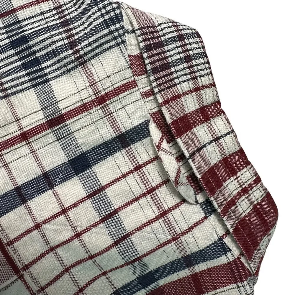 Vintage Tommy Hilfiger Plaid Button Down Shirt 90s Mens  Lrg Embroidered Crest‎
